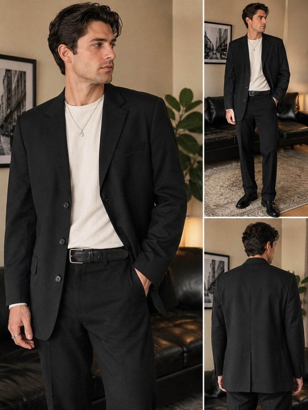 Le Château Made in Canada Black Blazer 42R Classic Fit